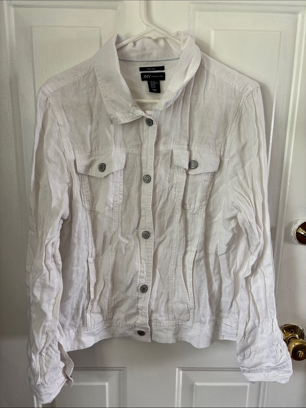 Jones New York White Women's Linen Jacket